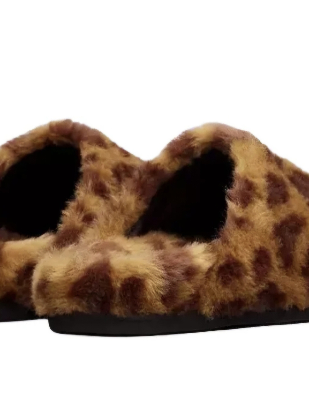 Rag & Bone Leopard-Print Faux Fur Slip-On Slippers - Brown/Black - Picture 3 of 4